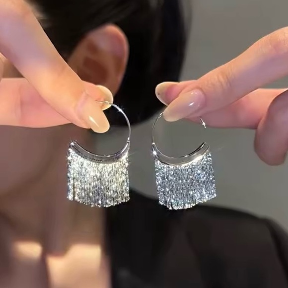 New Sterling Silver Fringe Earrings - Picture 1 of 10